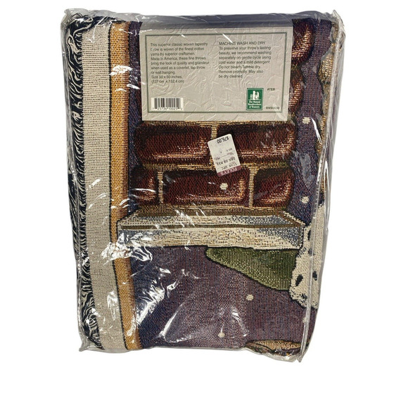 Mary Engelbreit Believe Tapestry Throw Blanket NEW Vintage Christmas Santa 50x60 - Picture 5 of 5